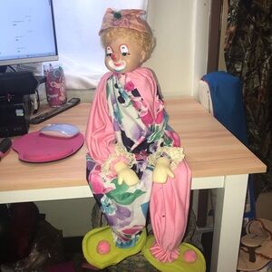 Circus Clown Collectible Doll Gloomy Sad Hobo Shelf Sitter